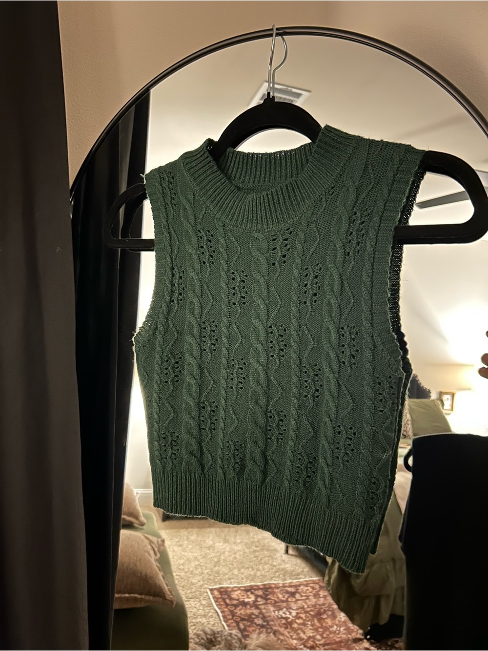 Othr Sleeveless Cable Knit Vest in Dark Green